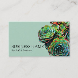 Carte De Visite Chic moderne de Succulents verts