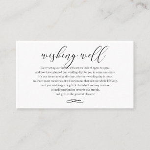 Carte De Visite Chic+Moderne Mariage de script Wishing Well Cards