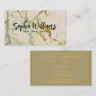 Carte De Visite Chic moderne Parties scintillant or Foil et marbre