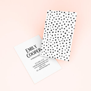Carte De Visite Chic moderne Polka Dot noir & blanc