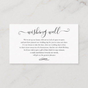 Carte De Visite Chic+Moderne Script Mariage Wishing Well Cards