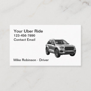 Carte De Visite Chic Moderne Simple Chauffeur de Taxi Uber