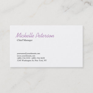 Carte De Visite Chic moderne tendance minimaliste Plain Feminine