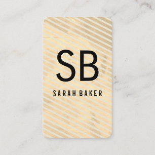 Carte De Visite Chic Monogramme Hachure