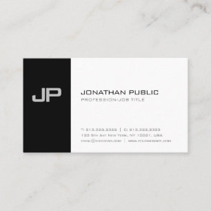 Carte De Visite Chic Monogramme Plain Nettoyant Sophistiqué Moder
