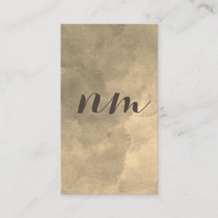 Carte De Visite Chic Monogramme Sepia Aquarelle