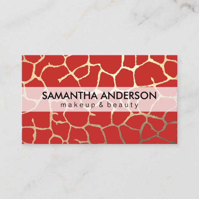 Carte De Visite Chic Motif contemporain rouge noir (Devant)
