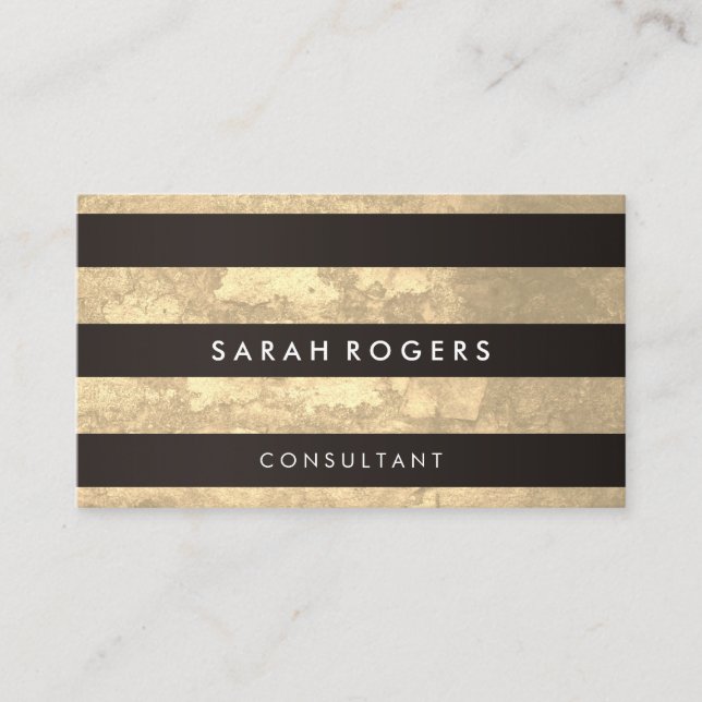 Carte De Visite Chic Motif Grunge Jaune (Devant)