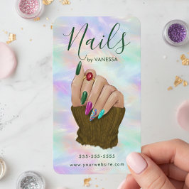 Carte De Visite Chic Nail Salon Manicurist Artist Stylish Opal