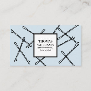 Carte De Visite Chic noir Bobby Pins Hair Styliste Salon