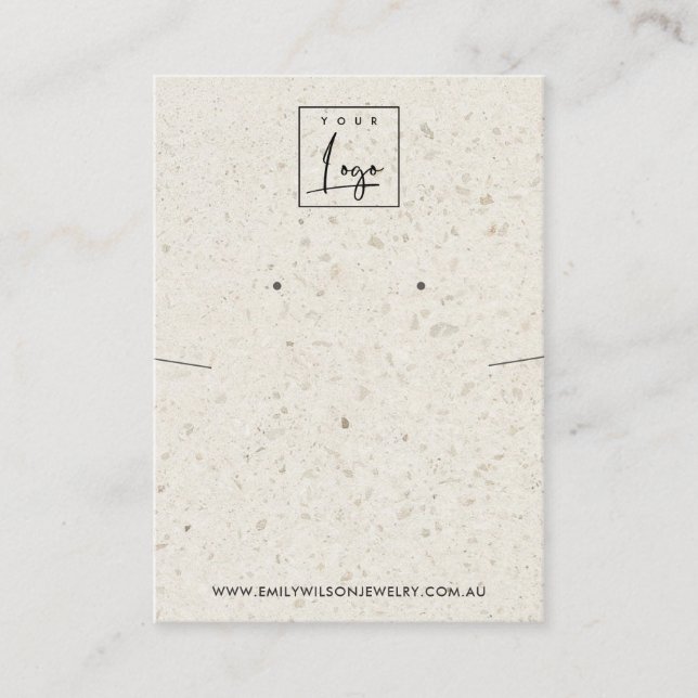 CARTE DE VISITE CHIC OFF BLANC TERRAZZO NECKLACE EARRING AFFICHAGE (Devant)