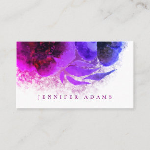 Carte De Visite Chic Ombre rose violet Plum Floral