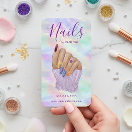 Carte De Visite Chic Opal Manicurist Artist Stylish Nail Studio