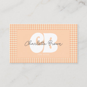 Carte De Visite Chic Peach En vichy Super