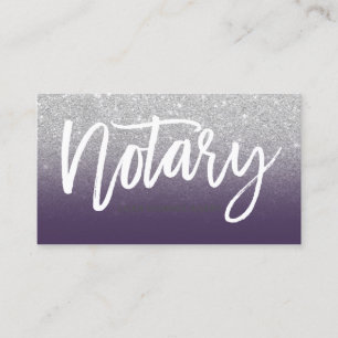 Carte De Visite Chic pourpre de parties scintillantes d'argent de