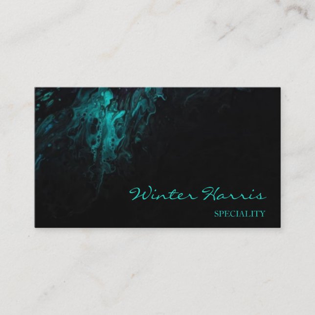 Carte De Visite Chic professionnel artistique abstrait noir (Devant)