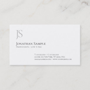 Carte De Visite Chic professionnel de monogramme élégant de