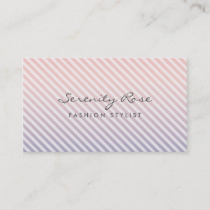 Carte De Visite Chic rose et violet Ombre rayures design mode