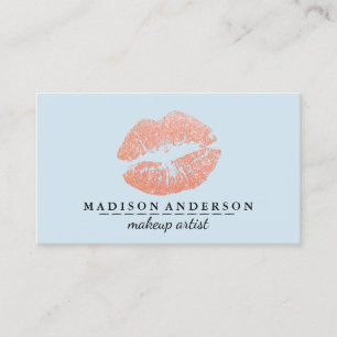 Carte De Visite Chic Rose Gold Lips maquillage