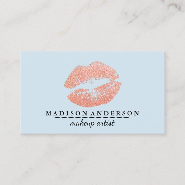 Carte De Visite Chic Rose Gold Lips maquillage (Devant)