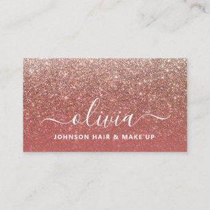 Carte De Visite Chic Rose Gold Parties scintillant maquillage Arti