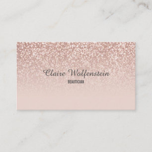 Carte De Visite Chic Rose Gold Parties scintillant Professionnel