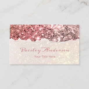 Carte De Visite Chic Rose or Parties scintillant étincelle