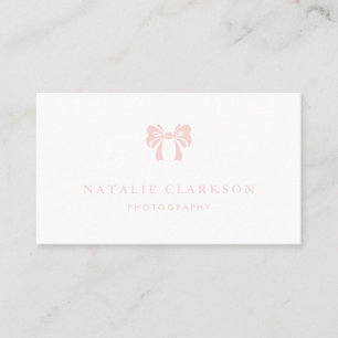 Carte De Visite Chic rose pâle, joli Bow minimaliste