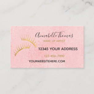 Carte De Visite Chic rougissent les cils roses d'or