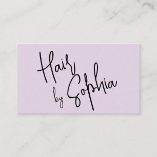 Carte De Visite Chic Script Coiffeur Stylo Pastel Purple