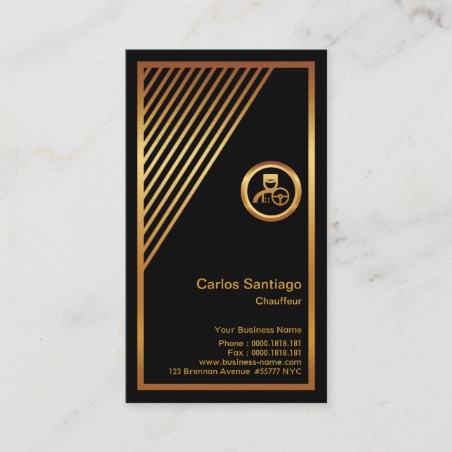Carte De Visite Chic Simple Unique En Triangle D'Or Triangle Taxi (Devant)