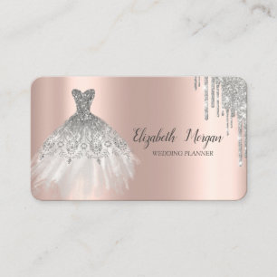 Carte De Visite Chic soie Parties scintillant  Drivers Rose Gold
