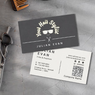 Carte De Visite Chic tendance Unique brillant noir logotype de che