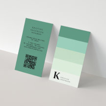 Chic Turquoise Vert Ombre Classic Monogramme QR Co