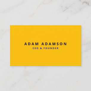 Carte De Visite Chic Yellow & Gold Fondateur Président Directeur G