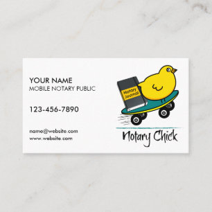 Carte De Visite Chick Notaire Mobile sur skateboard Customisé