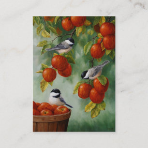 Carte De Visite Chickadee Birds Apple Harvest