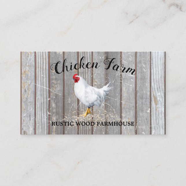Carte De Visite Chicken Farmhouse Rustic Egg (Devant)