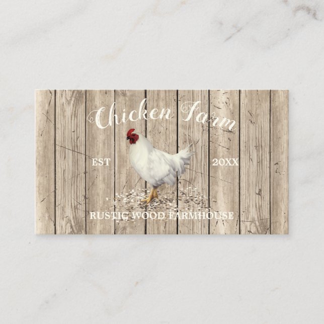 Carte De Visite Chicken Ferme Bois Oeuf rustique (Devant)