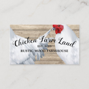 Carte De Visite Chicken Hen Ferme d'oeufs bio rustique