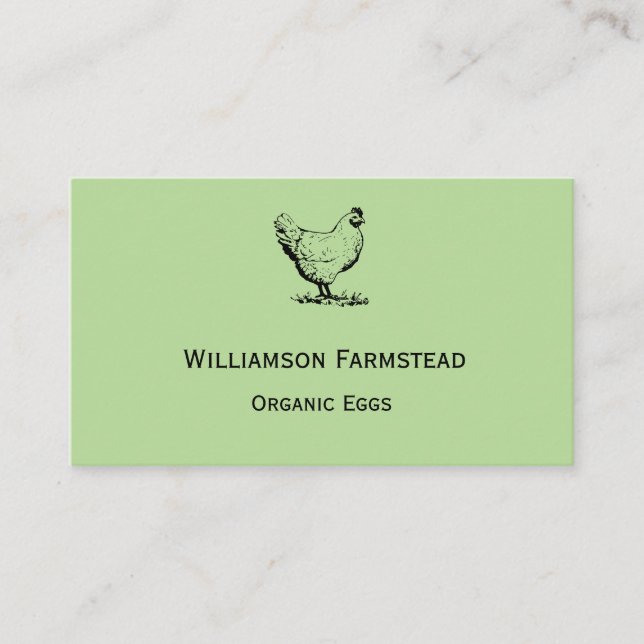 Carte De Visite Chickens Farm|Farmers Market Organic Eggs (Devant)