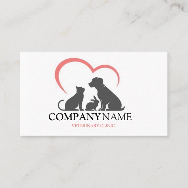 Carte De Visite Chien Animal Animaux Logo Clinique vétérinaire (Devant)