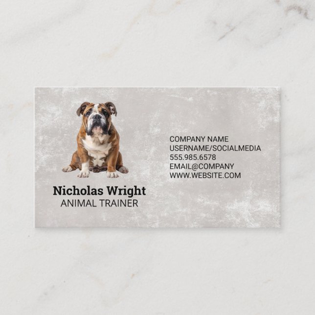 Carte De Visite Chien assis | Services d'Groomer du formateur (Devant)