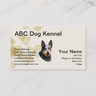 Carte De Visite Chien australien de bétail sur le feuille bronzag