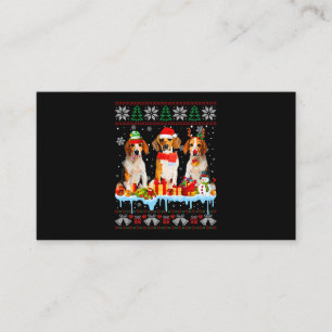 Carte De Visite Chien Beagle de Noël moche Père Noël Costume de ch
