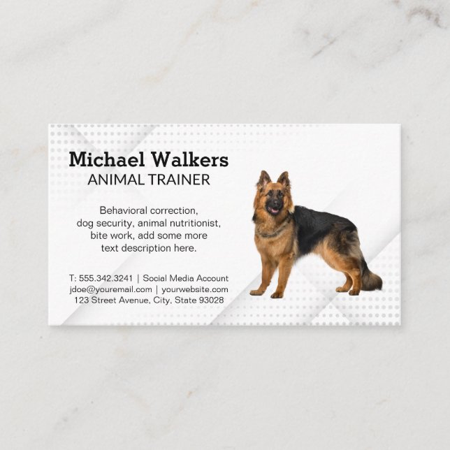 Carte De Visite Chien berger allemand | Formateur (Devant)