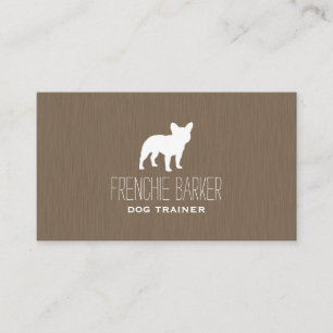 Carte De Visite Chien blanc de la silhouette   Frenchie de