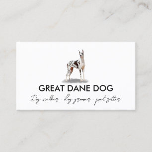 Carte De Visite Chien blanc grand dane arlequin