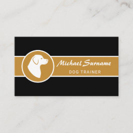 Carte De Visite Chien blanc sur Black & Ochre Dog Obedience Entraî