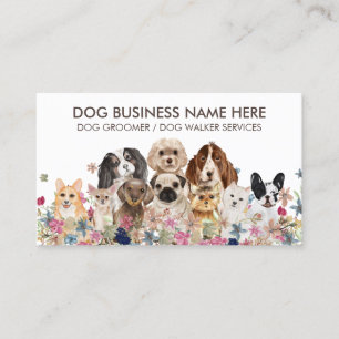 Carte De Visite Chien Brown blanc Grossissant animal de compagnie